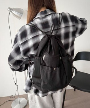 WEGO サイドメッシュポケットナップサック ブラック