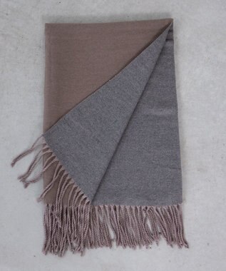 Tiaclasse 【洗える】リバーシブルデザイン大判マフラー モカ