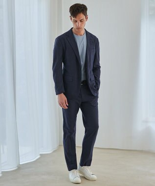 GOTAIRIKU セットアップ対応【カイテキ７機能】ドライジャージー ジャケット_ヘリンボーン柄(26年モデル) ネイビー×ヘリンボーン柄