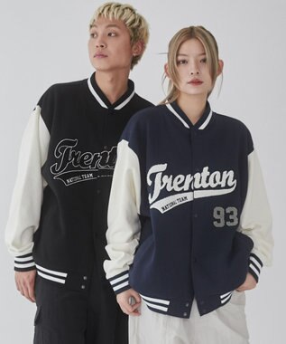 WEGO 【ユニセックス着用ITEM/MLサイズ展開】サガラワッペンスウェットスタジャン ネイビー