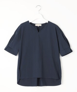 自由区 【WEB限定・洗える・XSサイズあり】トリコットジャージー カットソー ネイビー系