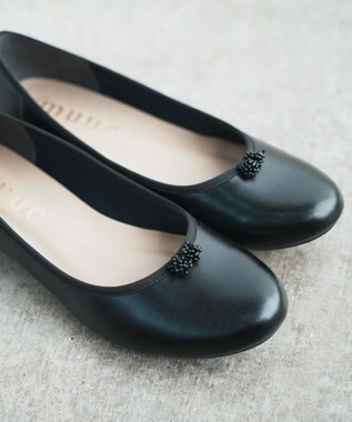 muuc ビーズモチーフのバレエシューズ ブラック