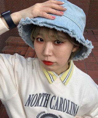 WEGO フリンジバケットハット デニム淡色