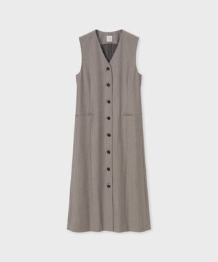 Paul Smith カシミアブレンド フランネル ジャンパースカート グレイッシュベージュ