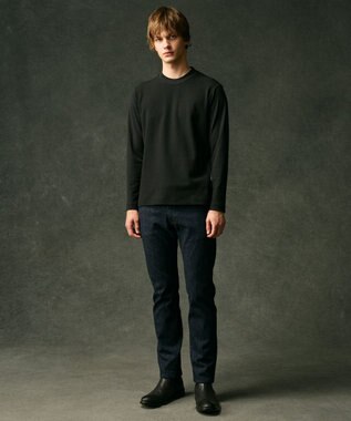 JOSEPH ABBOUD 【キングサイズ・エコ素材和紙使用/日本素材/日本縫製/軽量/通気性/速乾性】和紙フライス×ハニカムＴシャツ ブラック系