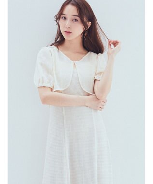 earth music&ecology ＳＥＴ２点パフスリーブブラウス＋キャミワンピース Ivory