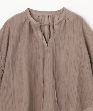 ANY L バルーンスリーブスキッパーブラウス モカ