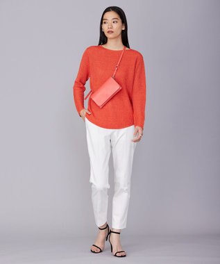 ICB 【洗える】T/Cストレッチサテン スティックパンツ オフホワイト系