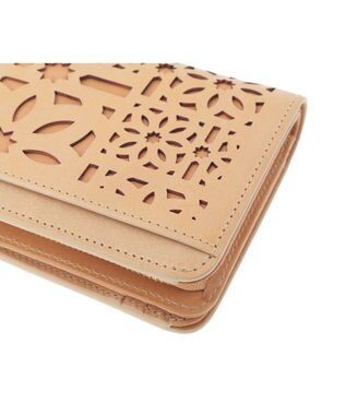 genten マルチカットワークミニ　二つ折り財布 ハニーベージュ