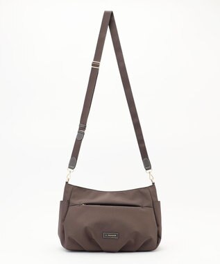 LA BAGAGERIE ポリエステルキャンバス　タックショルダー チョコ