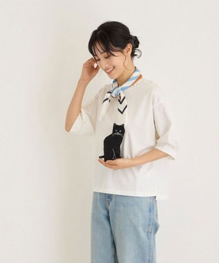 ROOTOTE 1117【ネコポーチ】EU.ウイズルー.オスワリネコ-A 03：クロ