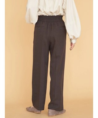 AMERICAN HOLIC ウエストイージーストレートパンツ Check Brown