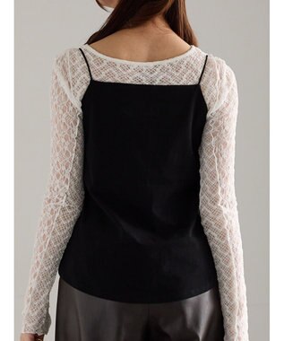 Te chichi 前後2WAYサテン&スムースキャミソール ブラック