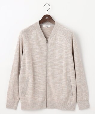 JOSEPH ABBOUD 【イタリア糸使用/清涼感/軽い/洗える】スラブギマニット ジップ ジャケット ベージュ系