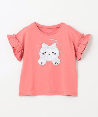 ANY KIDS 接触冷感 ミラクルスパンコール Tシャツ ピンク系