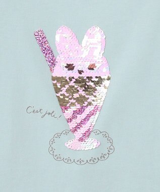 ANY KIDS 接触冷感 ミラクルスパンコール Tシャツ サックスブルー系