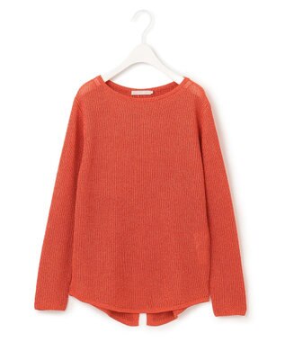 ICB 【WEB限定カラーあり・洗える】ペーパーブレンドシャインニット プルオーバー カーマイン系