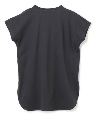 UNFILO L BEAUTY FORM ロゴ刺繍フレンチスリーブTシャツ チャコール