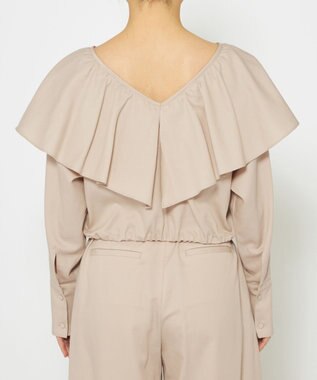 uncrave 【手洗い可】シャンブレー ラッフル ブラウス（uncrave WHITE） エクリュ