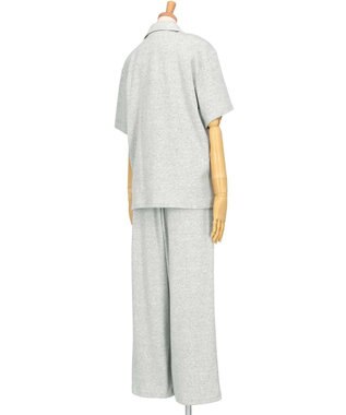 une nana cool 【綿混】ソフトコットンリブ 半袖開襟パジャマ MADE WITH LIBERTY FABRIC グレー