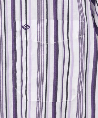 JOSEPH ABBOUD 【キングサイズ・吸水速乾】ソアロンストライプ 半袖 パープル系1