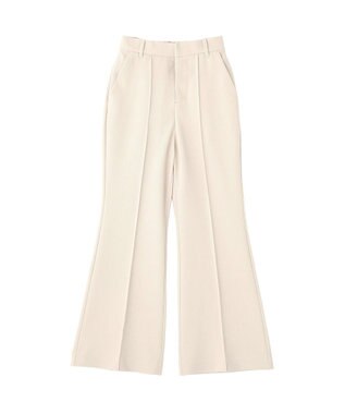 earth music&ecology センターシームフレアパンツ Light Beige