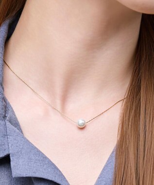  【金属アレルギー対応】ワントップパールネックレス　ゴールド/サージカルステンレス