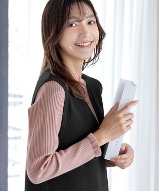 Tiaclasse 【安田美沙子さん着用・選べる2type・洗える】 フリルニットトップス クルーネック：ピンク