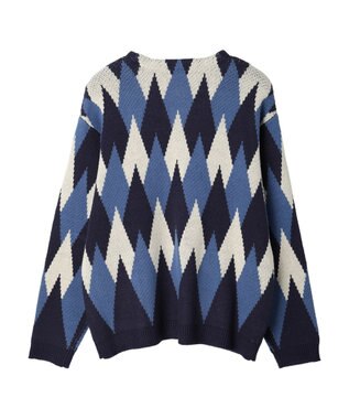 CRAFT STANDARD BOUTIQUE 【男女兼用】アーガイル柄カーディガン Blue