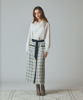 トリミングツイードスカート