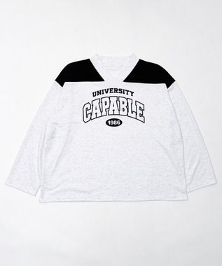 WEGO バイカラースポーツスウェット ライトグレー