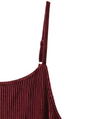 Green Parks ベロアプリーツキャミワンピース Charcoal Gray