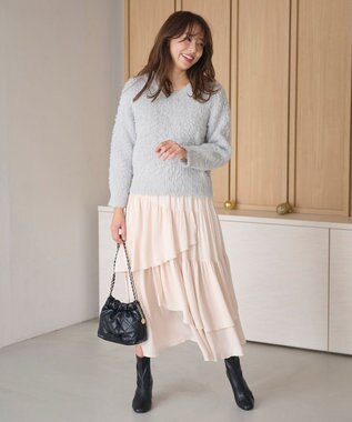 Feroux キルティング＆エコファー チェーンバッグ ブラック系