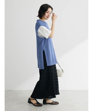 Green Parks ざっくりメッシュニットチュニック Beige