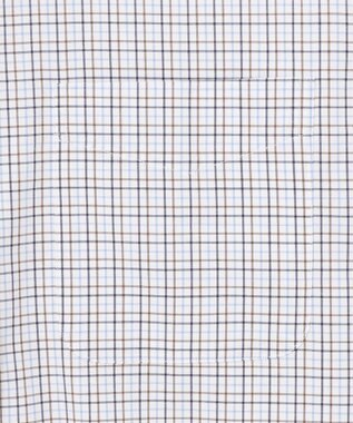 J.PRESS MEN 【EXTRA COMFORT / 形態安定・ストレッチ・抗菌防臭・速乾】ピンオックス サマーチェック 半袖シャツ/B.D. ブラウン系3