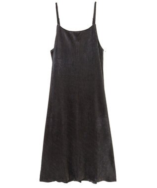 Green Parks ベロアプリーツキャミワンピース Charcoal Gray