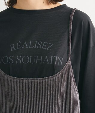 Green Parks ベロアプリーツキャミワンピース Charcoal Gray