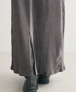 Green Parks ベロアプリーツキャミワンピース Charcoal Gray