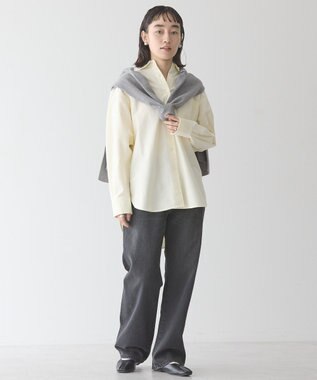 AMERICAN HOLIC ＵＶカットリサイクルコットンオックスシャツ Stripe Yellow