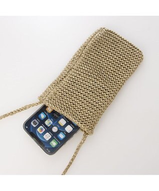 UNBILLION カシュカシュ cachecache / メタリックニットスマホショルダーバッグ ゴールド