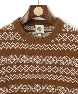 J.PRESS MEN 【WEB限定】フェアアイルクルーネックニット ベージュ系