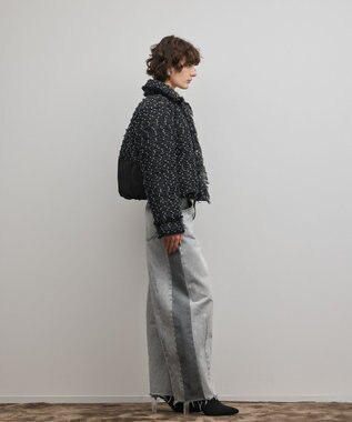 GRACE CONTINENTAL ツイードダウンジャケット ブラック