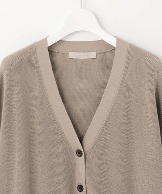 UNFILO ハーフスリーブ畔カーディガン グレージュ