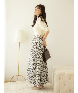 earth music&ecology シアーパワショルニットプルオーバー Ivory