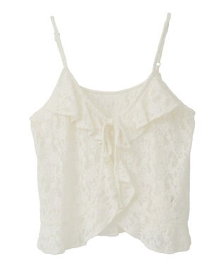 Green Parks レースフリルキャミビスチェ Ivory
