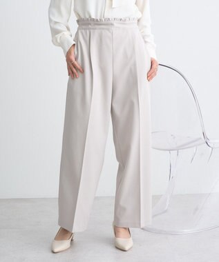 earth music&ecology ウエストフリルワイドパンツ Beige