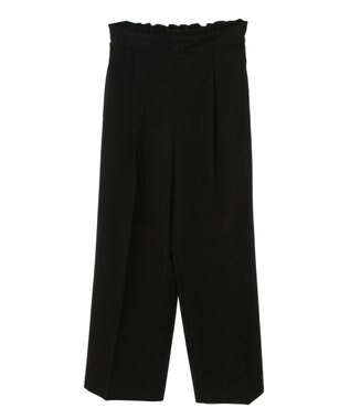 earth music&ecology ウエストフリルワイドパンツ Black