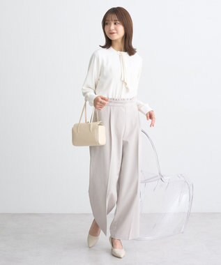 earth music&ecology ウエストフリルワイドパンツ Beige