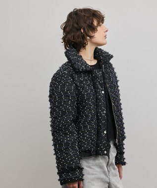 GRACE CONTINENTAL ツイードダウンジャケット ブラック