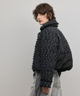 GRACE CONTINENTAL ツイードダウンジャケット ブラック